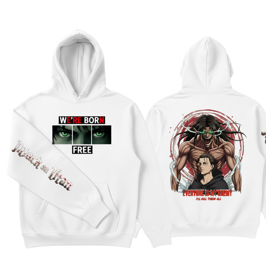 Eren Yeager “WE'RE BORN FREE” Hoodie