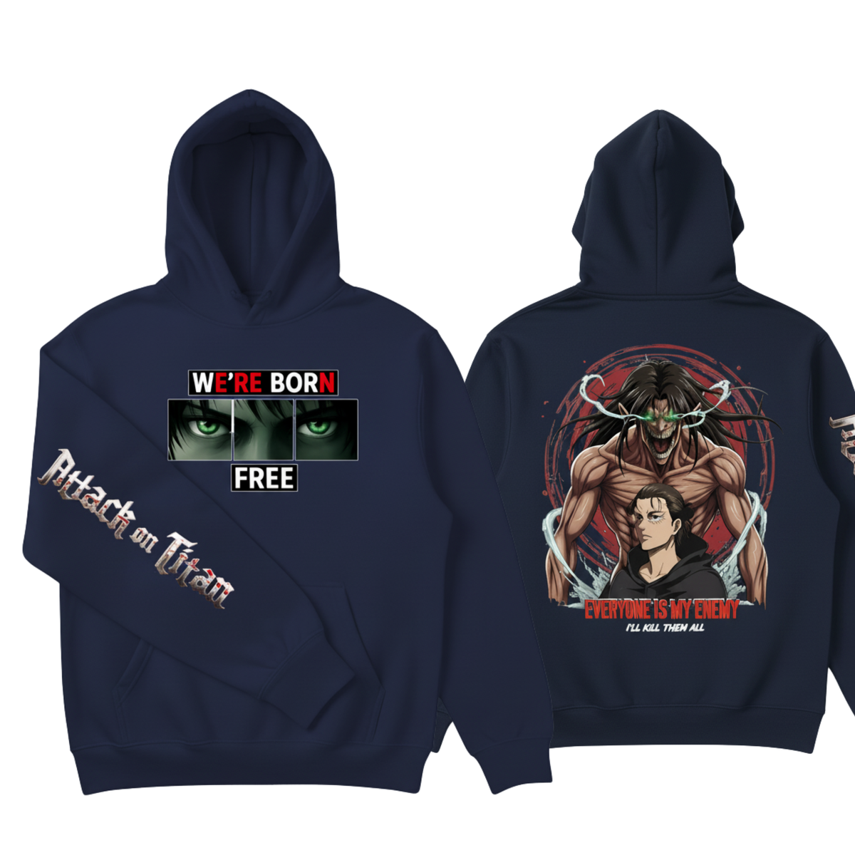 Eren Yeager “WE'RE BORN FREE” Hoodie